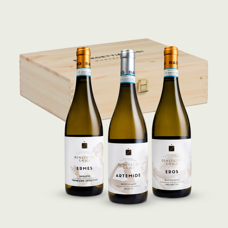 Cassetta in legno 3 bottiglie di Vino Bianco – B&G